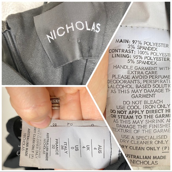 NICHOLAS Black Pleated Dress Spaghetti Cami V Neck - Picture 3 of 8